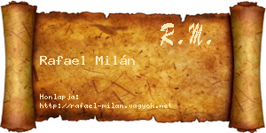 Rafael Milán névjegykártya
